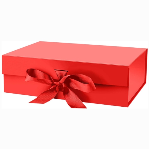 Gift Collapsible Paper Box with Lid for Presents, gift paper box with  Ribbon and Magnetic Closure